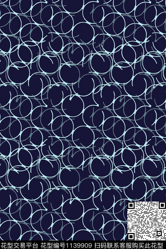 几何圆圈与波点圆圈图案数码印花华亿平台下载（图片编号: 1139909） - 瓦栏（Walan）