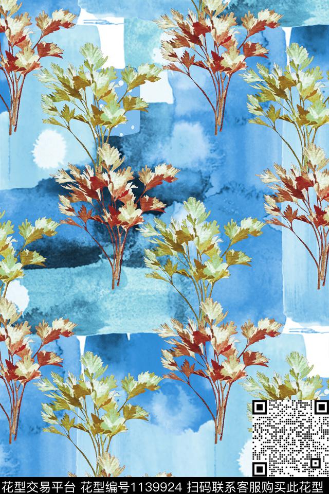 手绘水彩花卉数码华亿平台数码印花华亿平台下载（图片编号: 1139924） - 瓦栏（Walan）