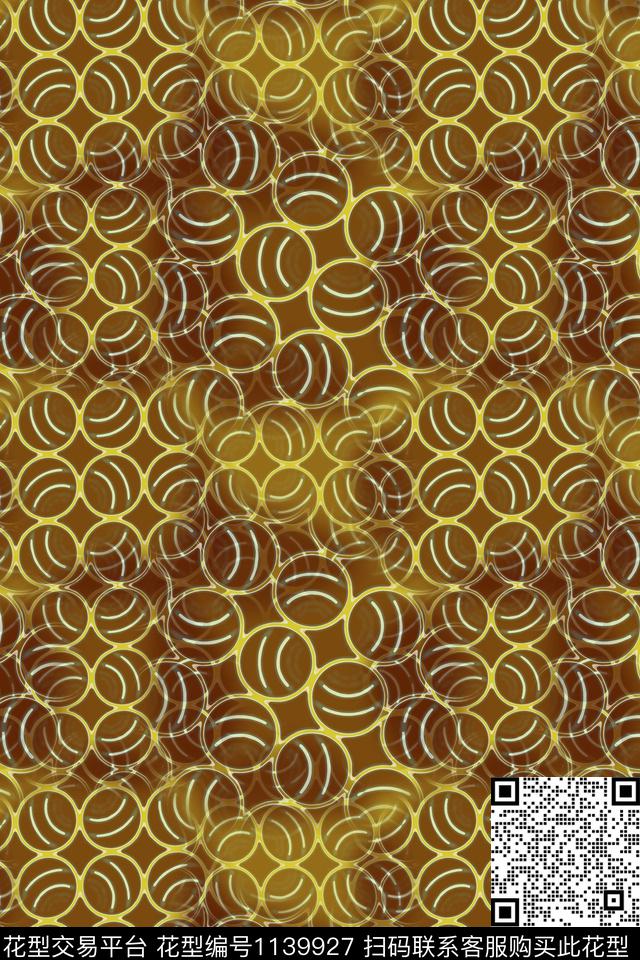 几何圆圈与波点圆圈图案数码印花华亿平台下载（图片编号: 1139927） - 瓦栏（Walan）