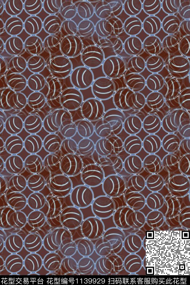 几何圆圈与波点圆圈图案数码印花华亿平台下载（图片编号: 1139929） - 瓦栏（Walan）