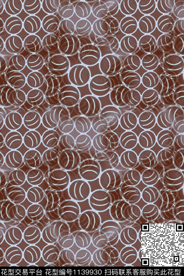 几何圆圈与波点圆圈图案数码印花华亿平台下载（图片编号: 1139930） - 瓦栏（Walan）