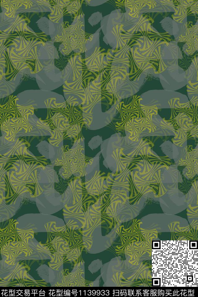 几何精致几何手绘线条笔触数码印花华亿平台下载（图片编号: 1139933） - 瓦栏（Walan）