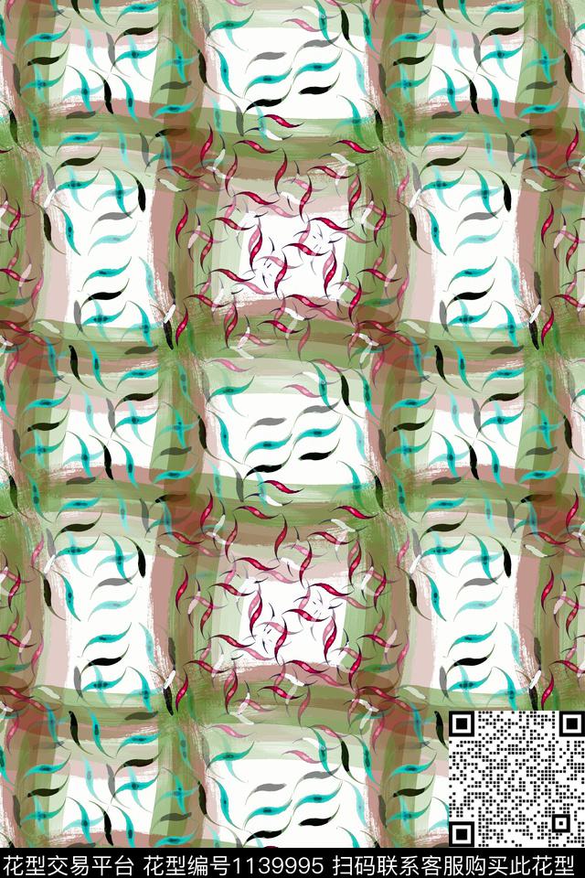 几何精致几何手绘线条笔触数码印花华亿平台下载（图片编号: 1139995） - 瓦栏（Walan）