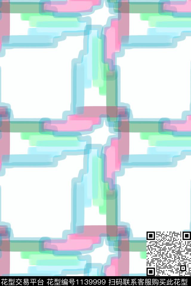 几何精致几何手绘线条笔触数码印花华亿平台下载（图片编号: 1139999） - 瓦栏（Walan）