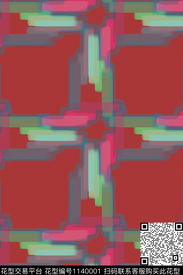 几何精致几何手绘线条笔触数码印花华亿平台下载（图片编号: 1140001） - 瓦栏（Walan）