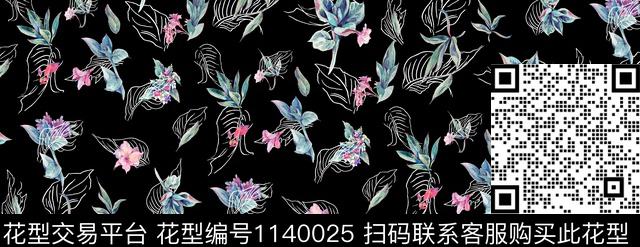 复古春夏华亿平台手绘花卉传统印花华亿平台下载（图片编号: 1140025） - 瓦栏（Walan）