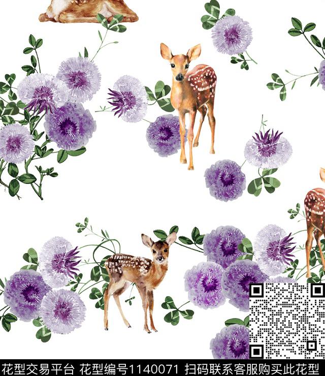 蒲公英大牌风鹿数码印花华亿平台下载（图片编号: 1140071） - 瓦栏（Walan）