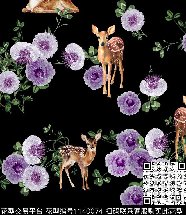 蒲公英大牌风鹿数码印花华亿平台下载（图片编号: 1140074） - 瓦栏（Walan）