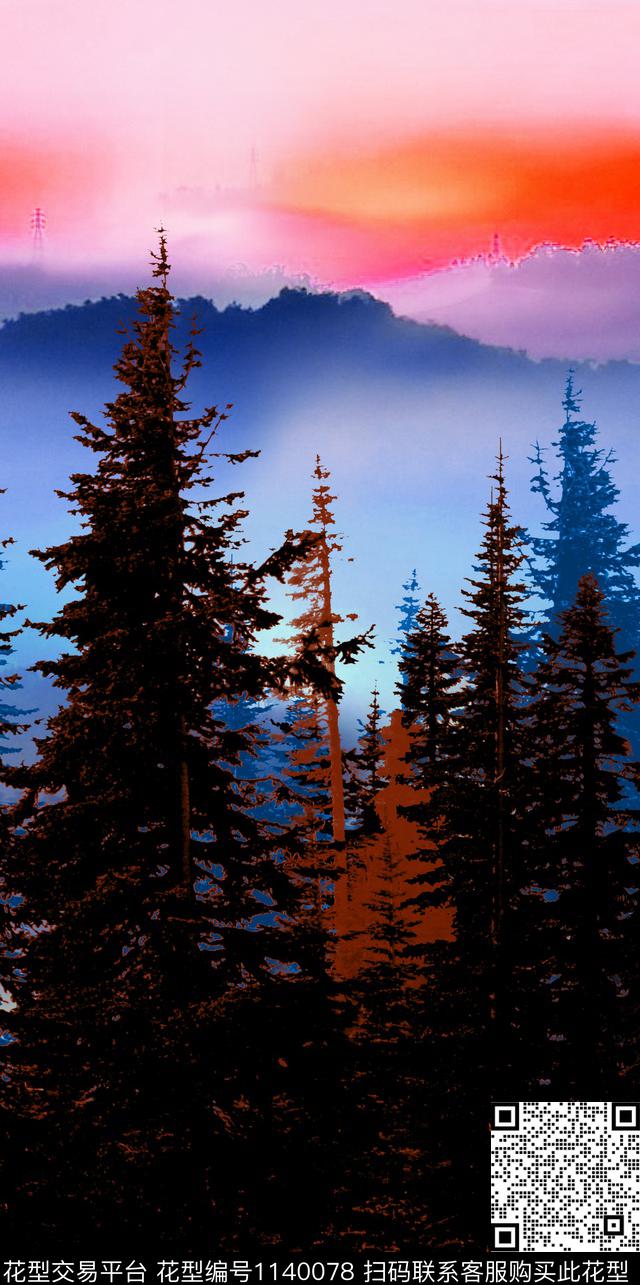 树林数码印花华亿平台下载（图片编号: 1140078） - 瓦栏（Walan）