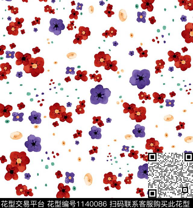 小碎花梅花小雏菊数码印花华亿平台下载（图片编号: 1140086） - 瓦栏（Walan）