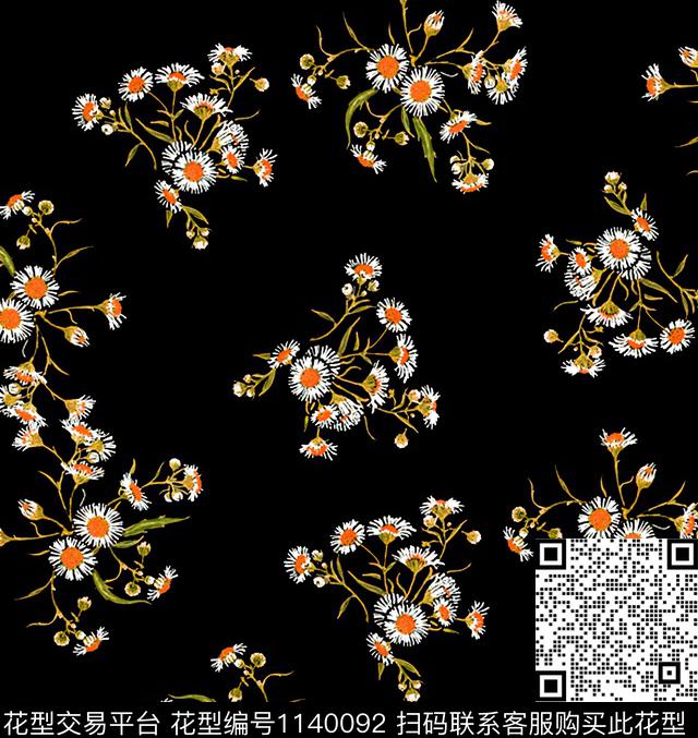小碎花小雏菊数码印花华亿平台下载（图片编号: 1140092） - 瓦栏（Walan）
