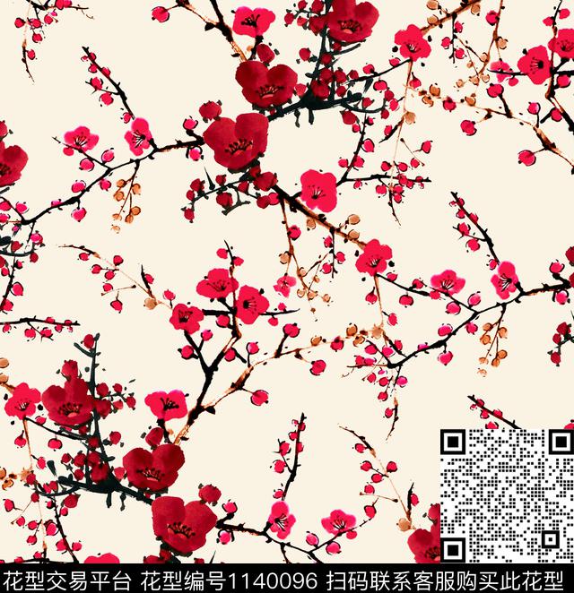 小碎花梅花小雏菊数码印花华亿平台下载（图片编号: 1140096） - 瓦栏（Walan）