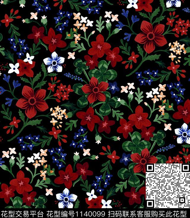 小碎花数码印花华亿平台下载（图片编号: 1140099） - 瓦栏（Walan）