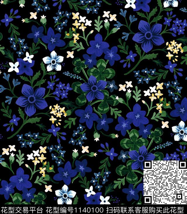 小碎花梅花小雏菊数码印花华亿平台下载（图片编号: 1140100） - 瓦栏（Walan）