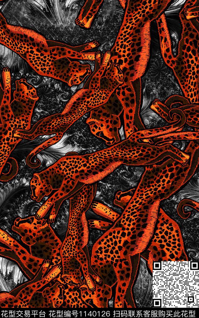 豹纹肌理动物数码印花华亿平台下载（图片编号: 1140126） - 瓦栏（Walan）
