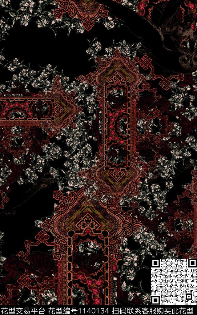 小碎花宫廷风民族风数码印花华亿平台下载（图片编号: 1140134） - 瓦栏（Walan）