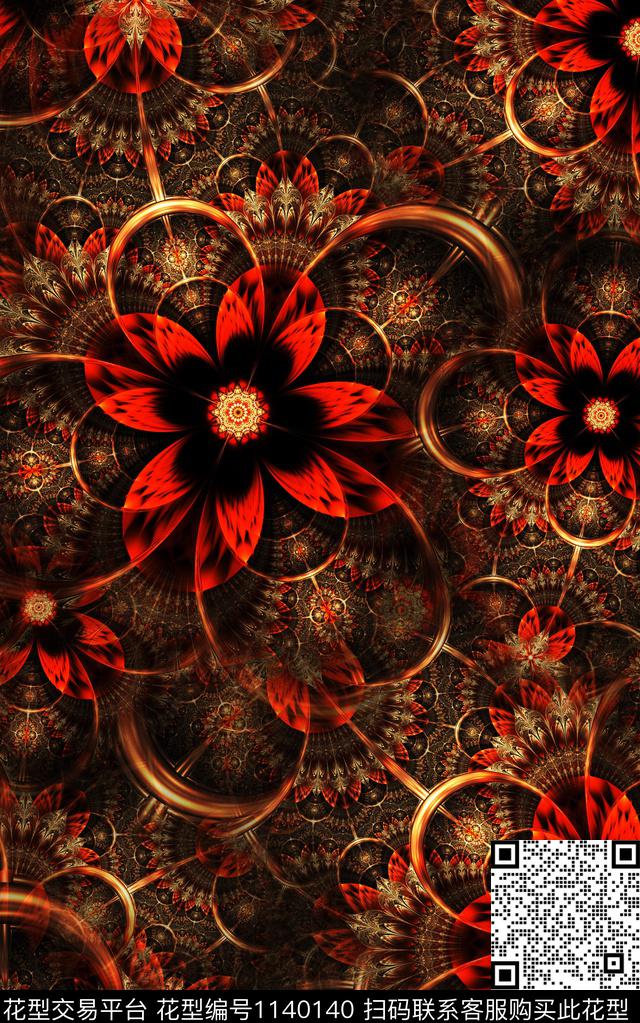 笔触肌理抽象数码印花华亿平台下载（图片编号: 1140140） - 瓦栏（Walan）