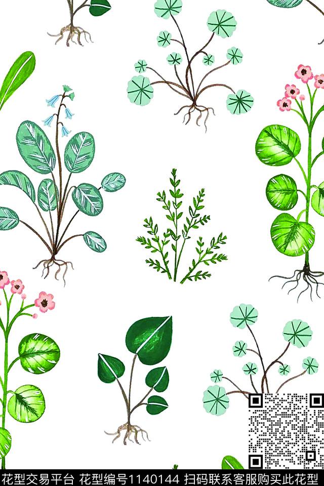 数码华亿平台植物波点数码印花华亿平台下载（图片编号: 1140144） - 瓦栏（Walan）