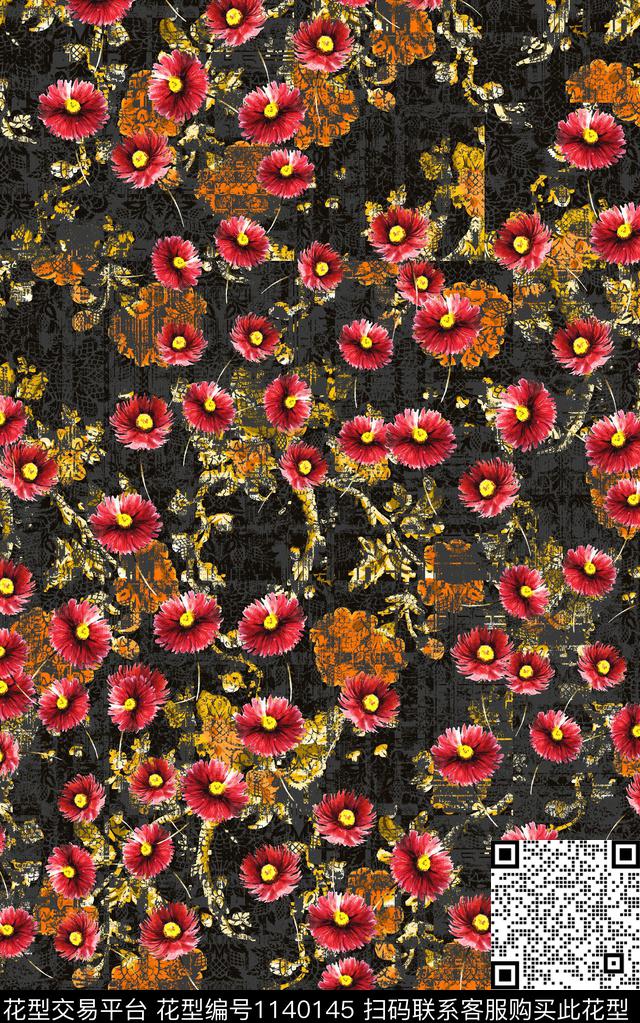 肌理数码华亿平台花卉数码印花华亿平台下载（图片编号: 1140145） - 瓦栏（Walan）