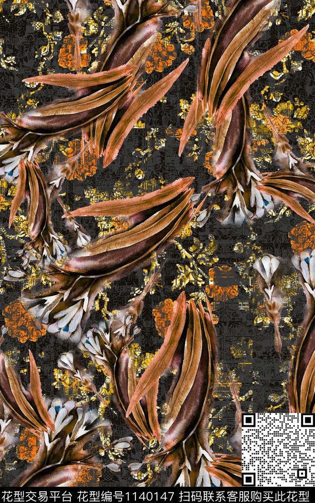 肌理数码华亿平台花卉数码印花华亿平台下载（图片编号: 1140147） - 瓦栏（Walan）