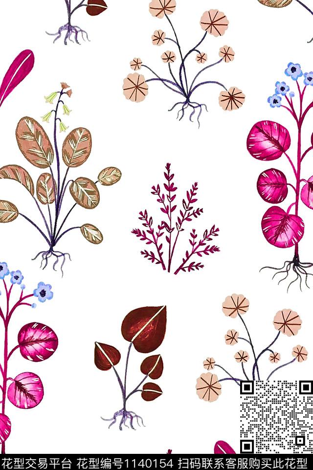 数码华亿平台植物波点数码印花华亿平台下载（图片编号: 1140154） - 瓦栏（Walan）