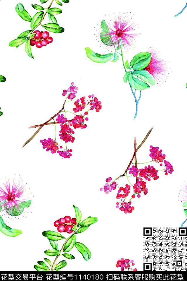 手绘花卉数码华亿平台小清新数码印花华亿平台下载（图片编号: 1140180） - 瓦栏（Walan）