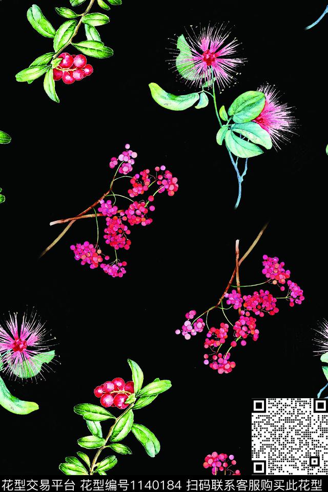 手绘花卉数码华亿平台小清新数码印花华亿平台下载（图片编号: 1140184） - 瓦栏（Walan）