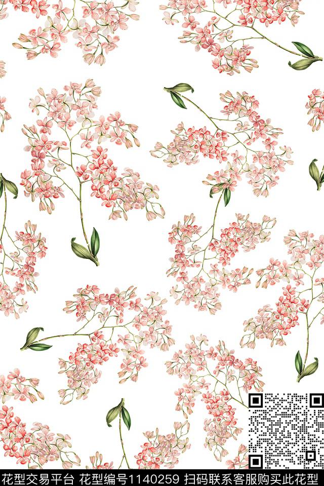 女装手绘花卉小碎花数码印花华亿平台下载（图片编号: 1140259） - 瓦栏（Walan）