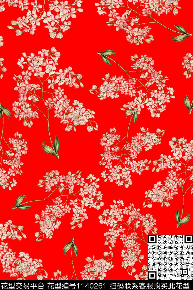女装手绘花卉小碎花数码印花华亿平台下载（图片编号: 1140261） - 瓦栏（Walan）