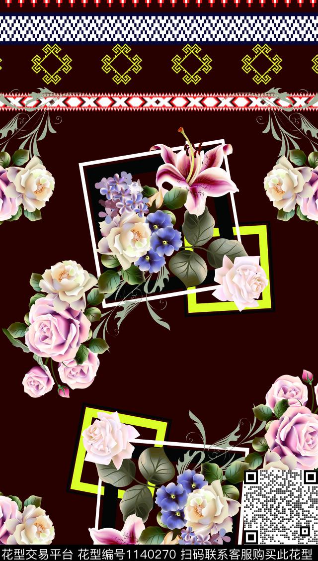 女装大牌风热带华亿平台数码印花华亿平台下载（图片编号: 1140270） - 瓦栏（Walan）