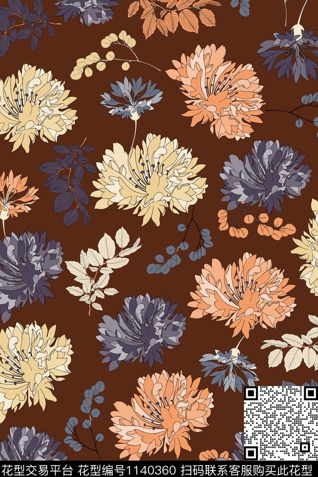 女装小碎花花卉数码印花华亿平台下载（图片编号: 1140360） - 瓦栏（Walan）