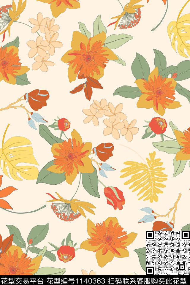 女装小碎花花卉数码印花华亿平台下载（图片编号: 1140363） - 瓦栏（Walan）