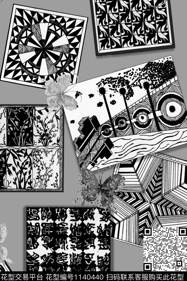 大牌风抽象数码华亿平台数码印花华亿平台下载（图片编号: 1140440） - 瓦栏（Walan）