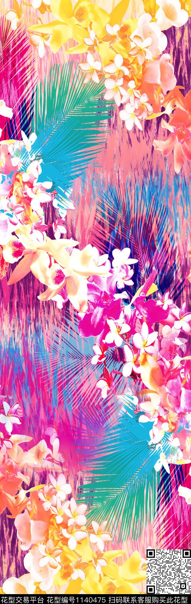 长巾数码华亿平台花卉数码印花华亿平台下载（图片编号: 1140475） - 瓦栏（Walan）