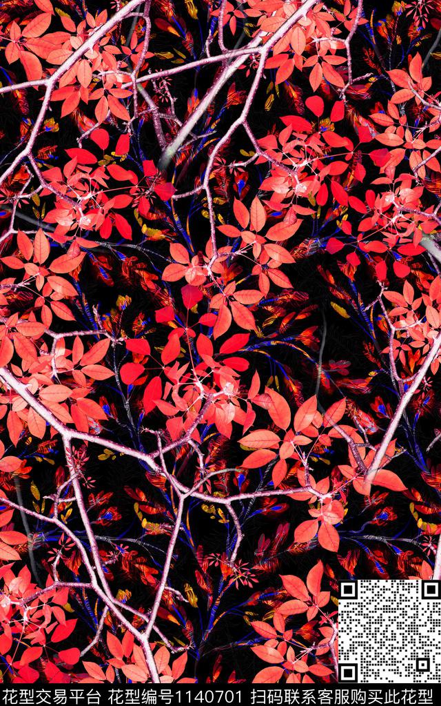 手绘小碎花花卉数码印花华亿平台下载（图片编号: 1140701） - 瓦栏（Walan）