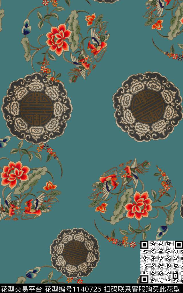 复古民族风绣花华亿平台数码印花华亿平台下载（图片编号: 1140725） - 瓦栏（Walan）