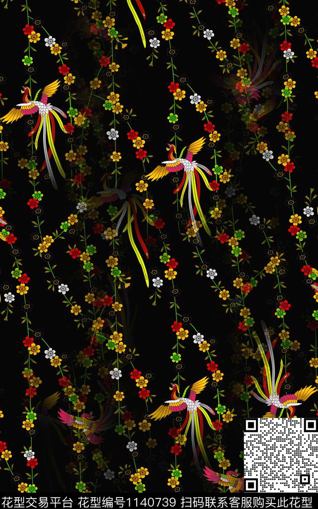 手绘小碎花花卉数码印花华亿平台下载（图片编号: 1140739） - 瓦栏（Walan）