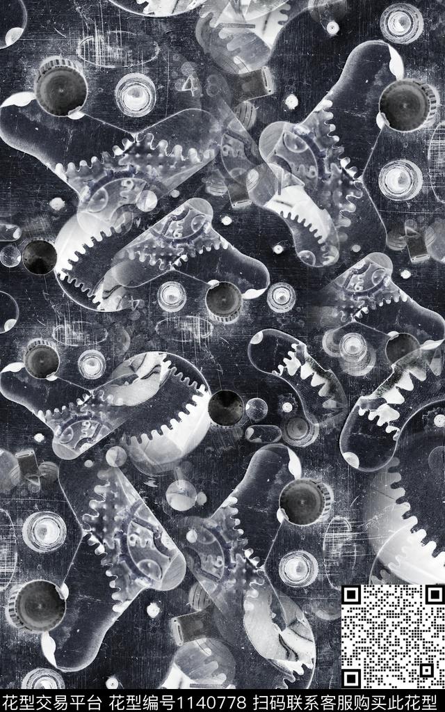 抽象肌理男装数码印花华亿平台下载（图片编号: 1140778） - 瓦栏（Walan）