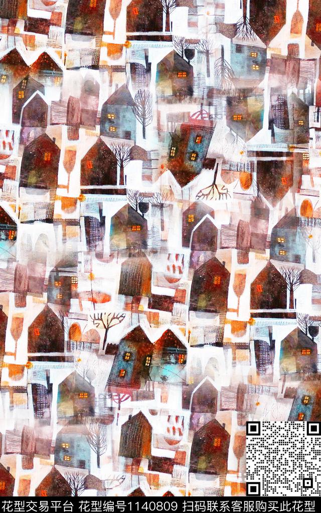 肌理几何中老年数码印花华亿平台下载（图片编号: 1140809） - 瓦栏（Walan）