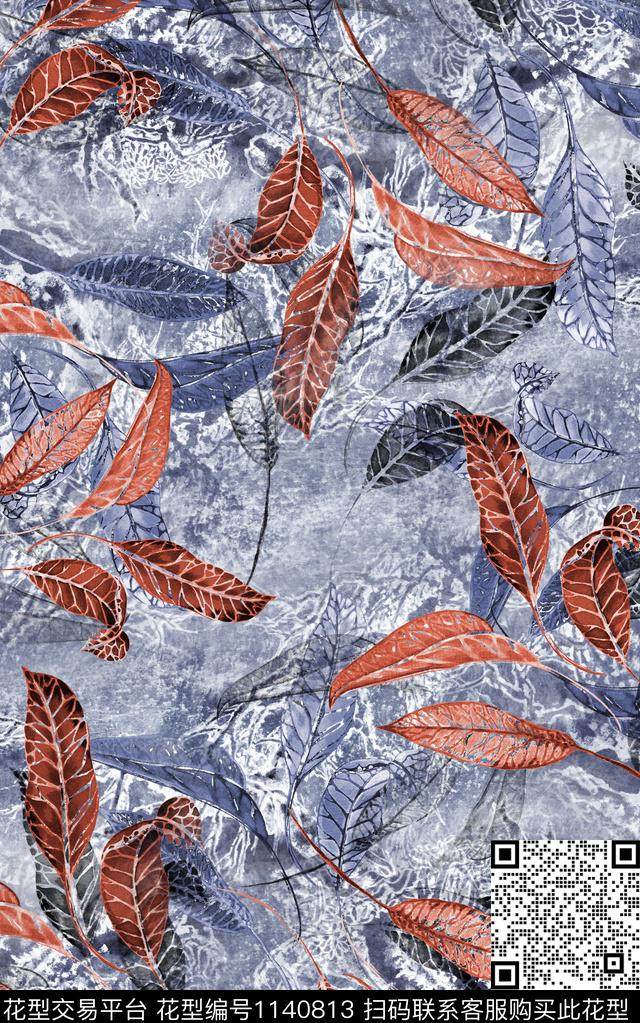 笔触花卉中老年数码印花华亿平台下载（图片编号: 1140813） - 瓦栏（Walan）