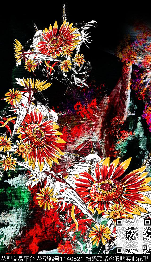 定位花花卉中老年数码印花华亿平台下载（图片编号: 1140821） - 瓦栏（Walan）