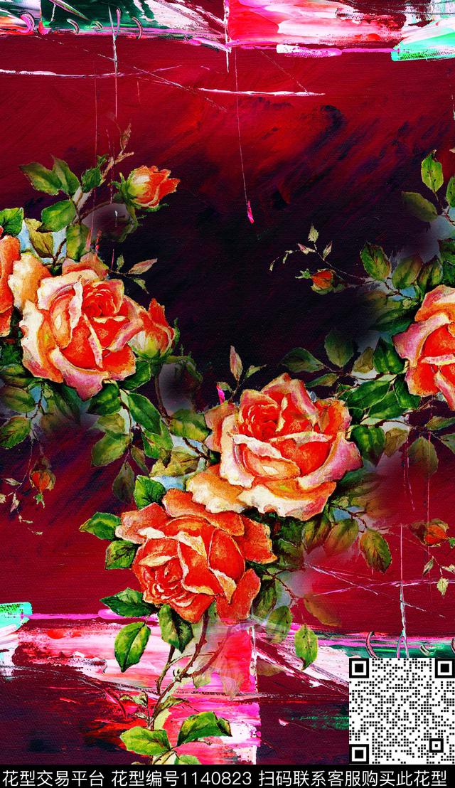 定位花数码华亿平台花卉数码印花华亿平台下载（图片编号: 1140823） - 瓦栏（Walan）