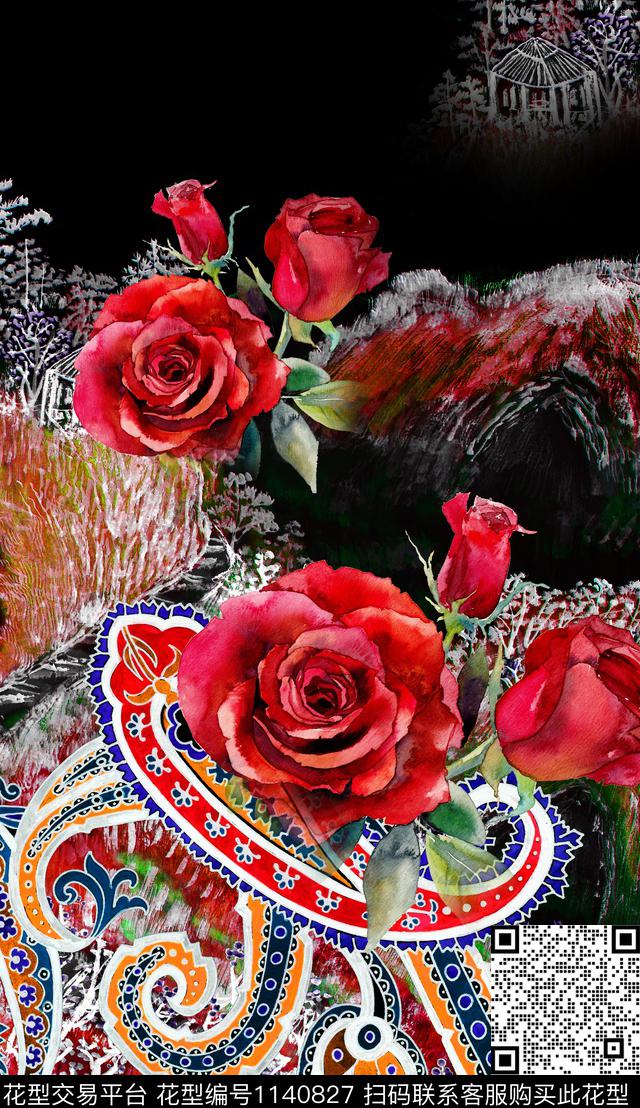 定位花花卉中老年数码印花华亿平台下载（图片编号: 1140827） - 瓦栏（Walan）