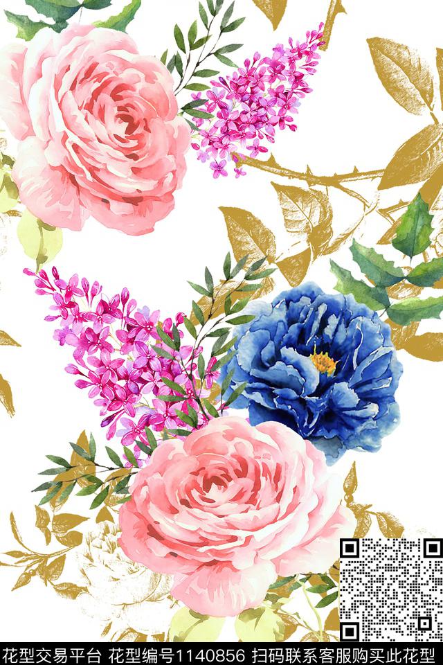 大牌风绿植树叶数码华亿平台数码印花华亿平台下载（图片编号: 1140856） - 瓦栏（Walan）