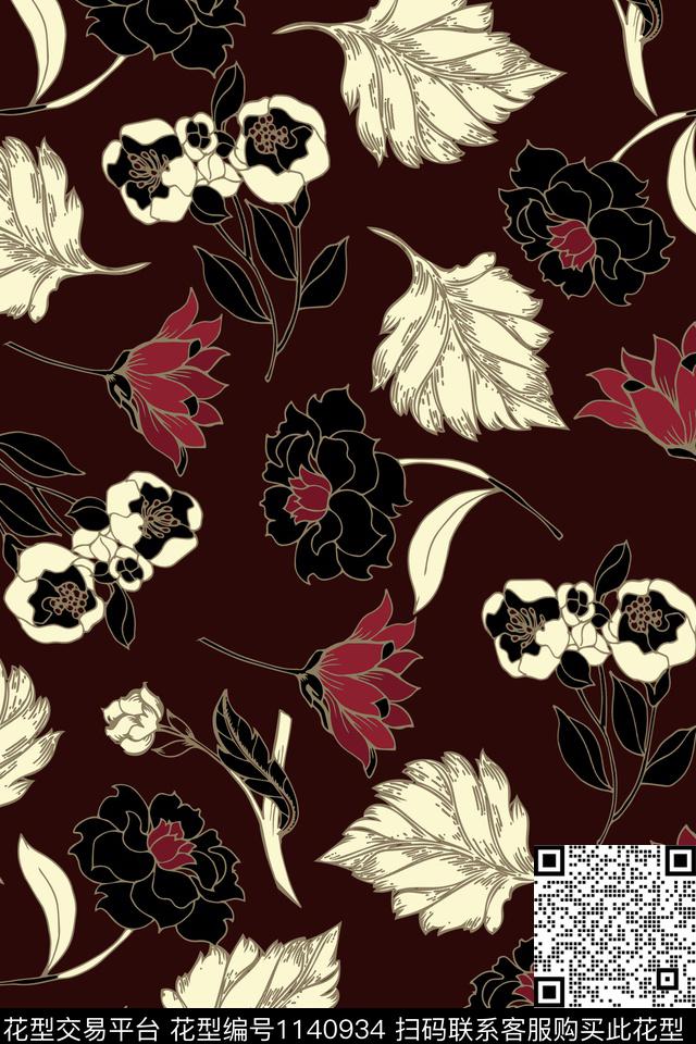 女装小碎花花卉数码印花华亿平台下载（图片编号: 1140934） - 瓦栏（Walan）