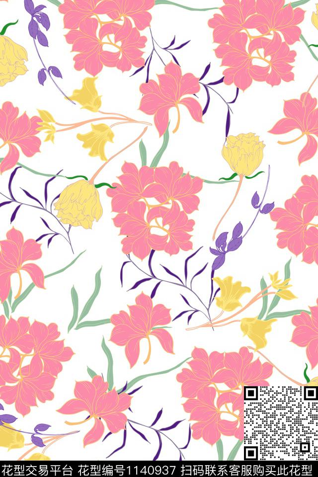 女装小碎花花卉数码印花华亿平台下载（图片编号: 1140937） - 瓦栏（Walan）