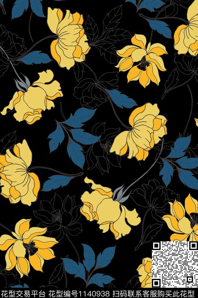 女装小碎花花卉数码印花华亿平台下载（图片编号: 1140938） - 瓦栏（Walan）