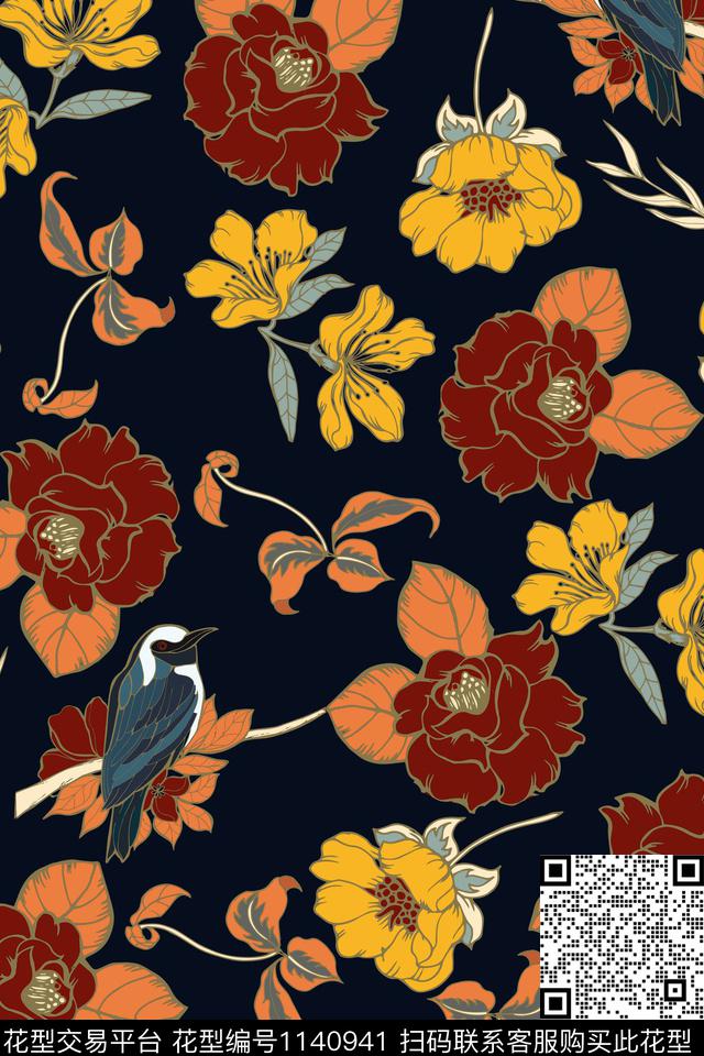 女装小碎花花卉数码印花华亿平台下载（图片编号: 1140941） - 瓦栏（Walan）