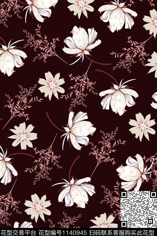 女装小碎花花卉数码印花华亿平台下载（图片编号: 1140945） - 瓦栏（Walan）