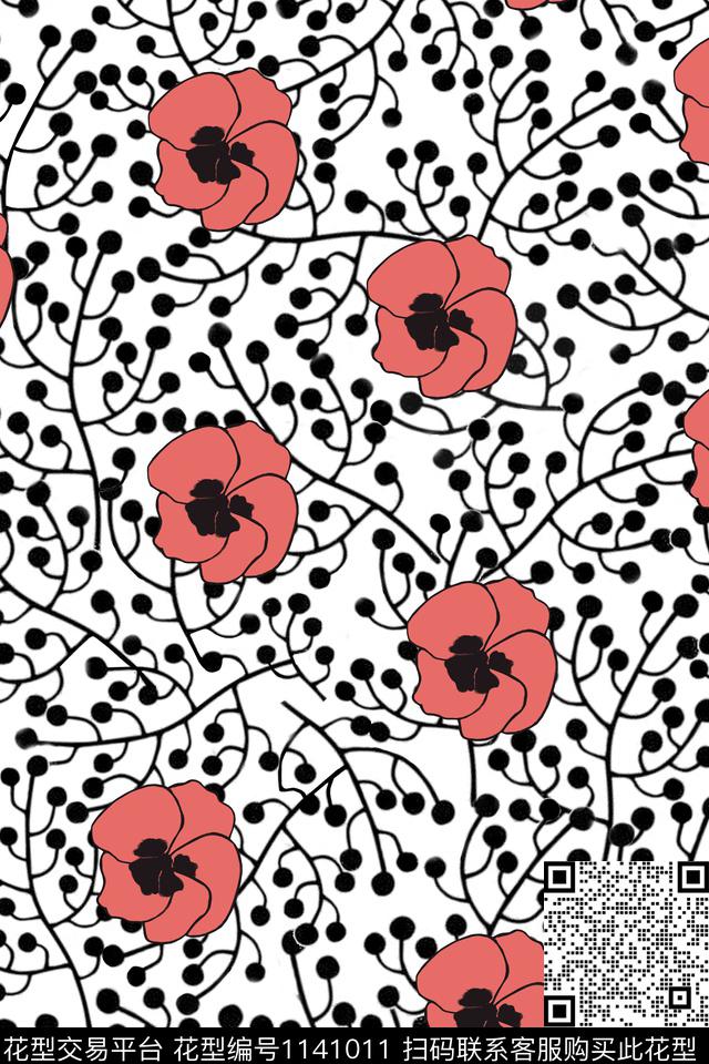 植物印花春夏华亿平台数码印花华亿平台下载（图片编号: 1141011） - 瓦栏（Walan）